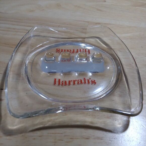 Vintage Harrah's Casino Glass Ashtray - Picture 2 of 4